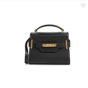 BALLY Elegant Black and Gold Satchel with Top Handle